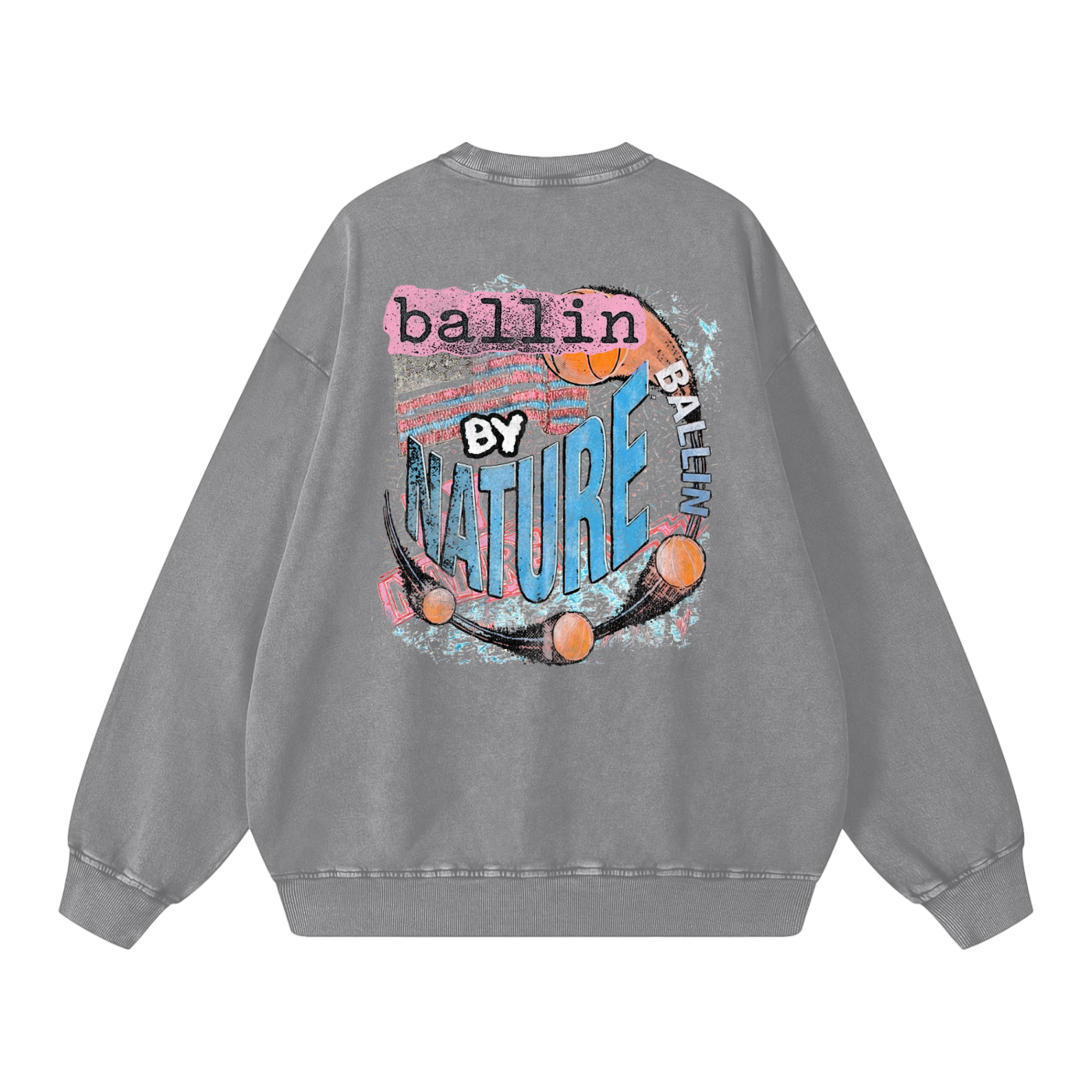 Vertical Edition Snow Washed Oversized Sweatshirt