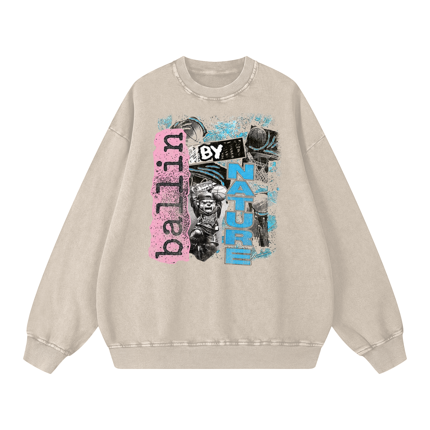 Vertical Edition Snow Washed Oversized Sweatshirt