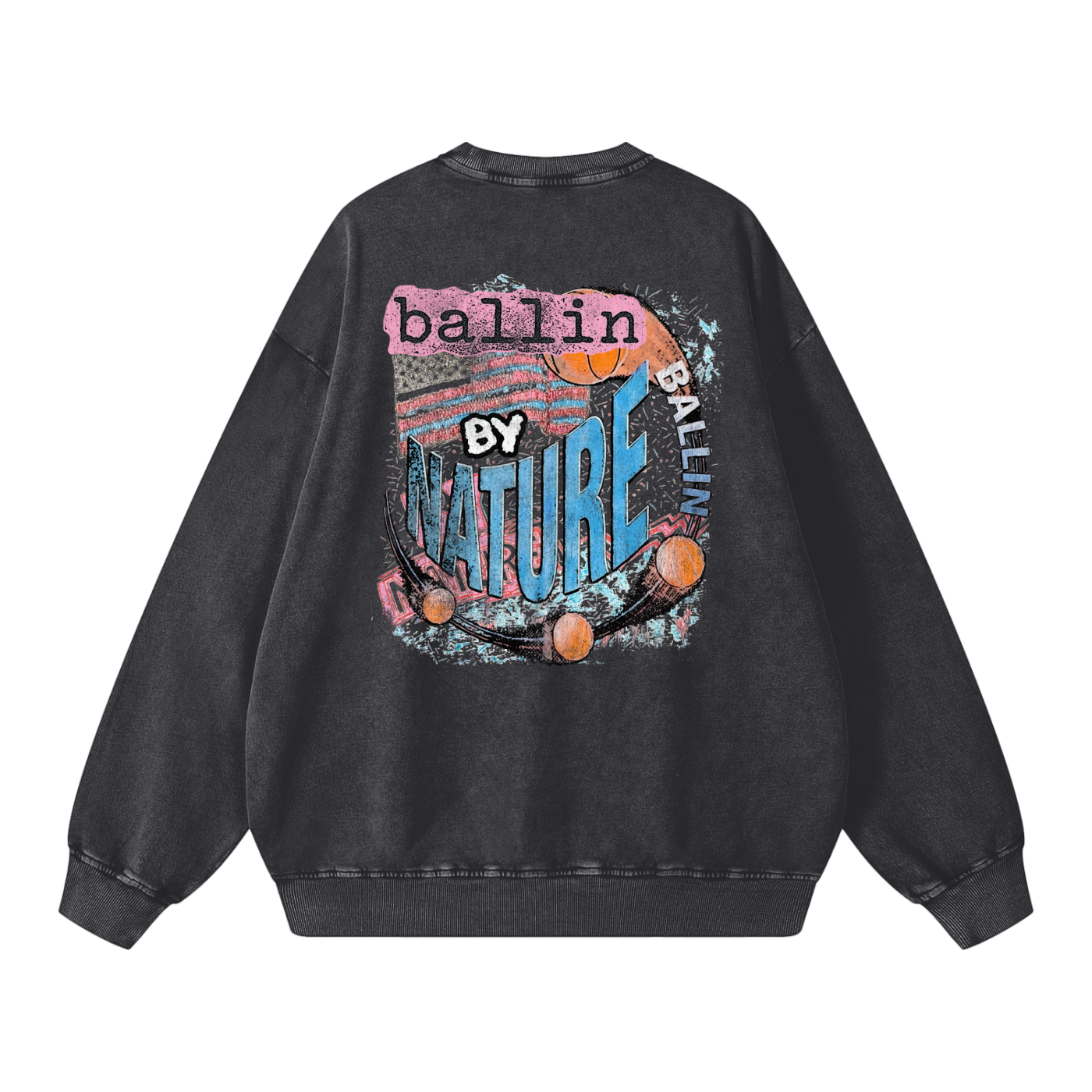Vertical Edition Snow Washed Oversized Sweatshirt