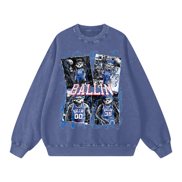 Howler Red Snow Washed Oversized Sweatshirt