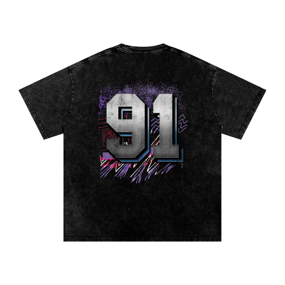 Red Box Edition Snow Washed Oversized T-Shirt