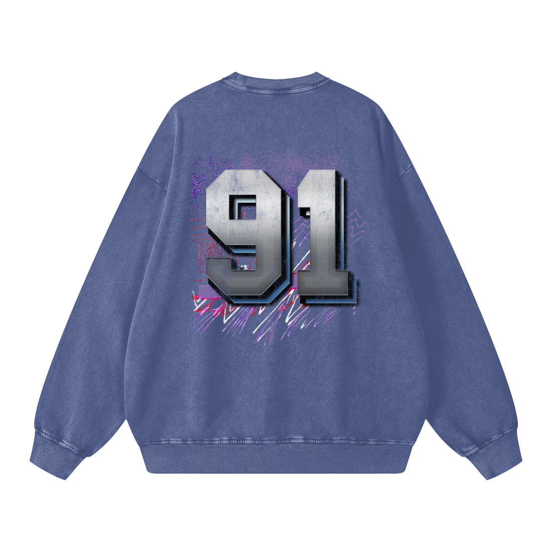 Red Block Edition Snow Washed Oversized Sweatshirt