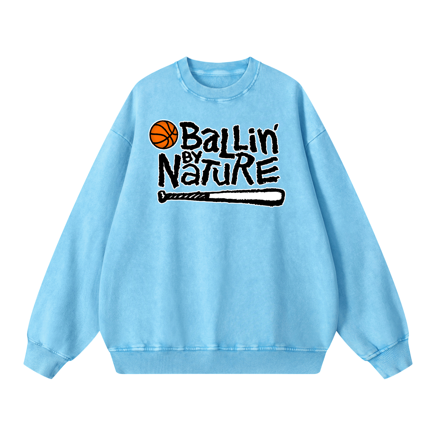 OG Black Logo Snow Washed Oversized Sweatshirt