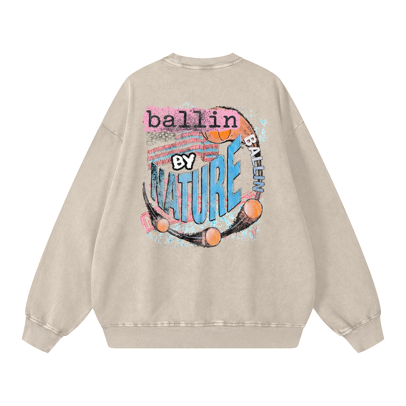 Vertical Edition Snow Washed Oversized Sweatshirt