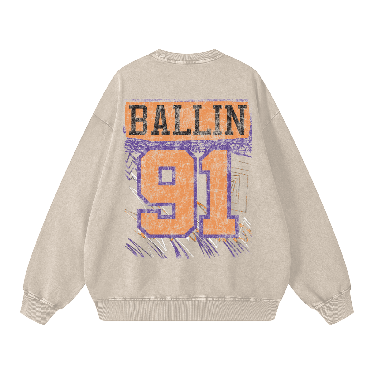 Howler - Purple Snow Washed Oversized Sweatshirt