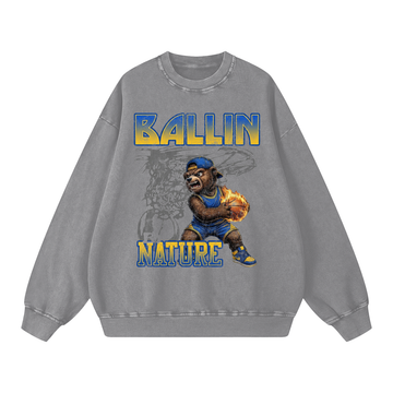 Howler - Blue Snow Washed Oversized Sweatshirt