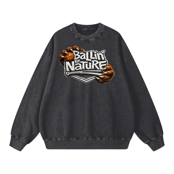 Ballin' Claw Snow Washed Oversized Sweatshirt