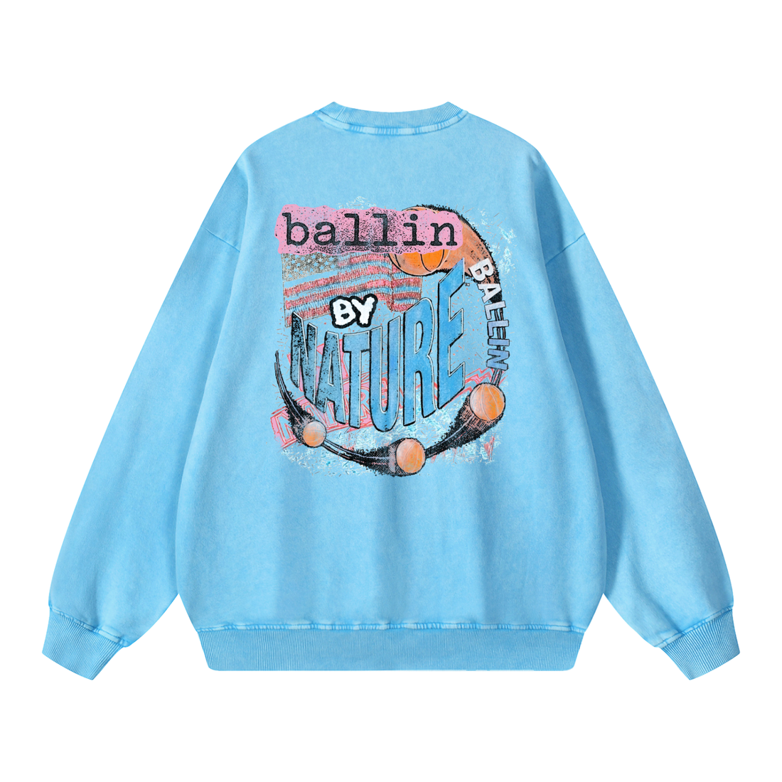 Vertical Edition Snow Washed Oversized Sweatshirt