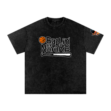 OG Black Logo Snow Washed Oversized Cotton T-Shirt