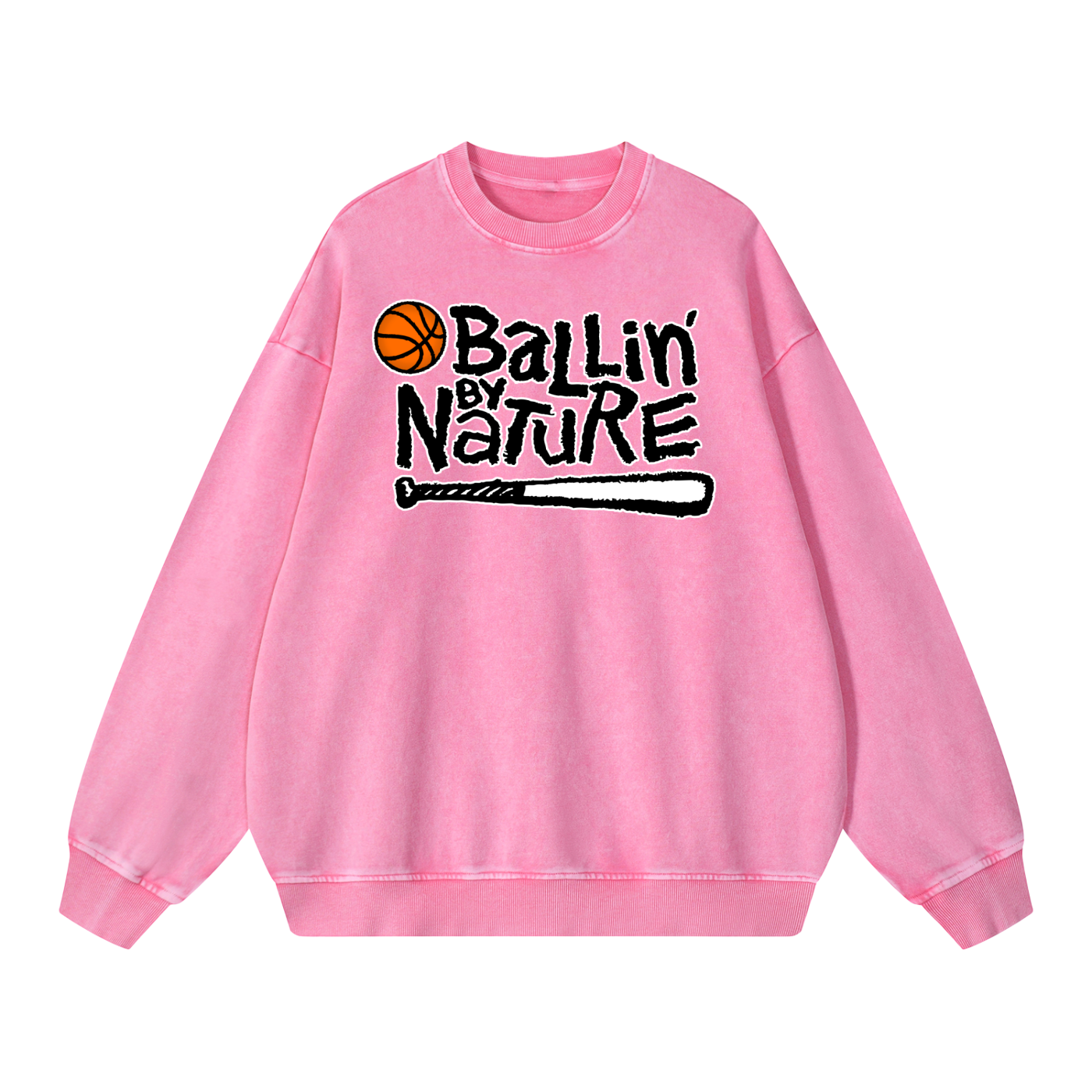 OG Black Logo Snow Washed Oversized Sweatshirt