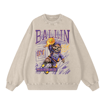 Howler - Purple Snow Washed Oversized Sweatshirt