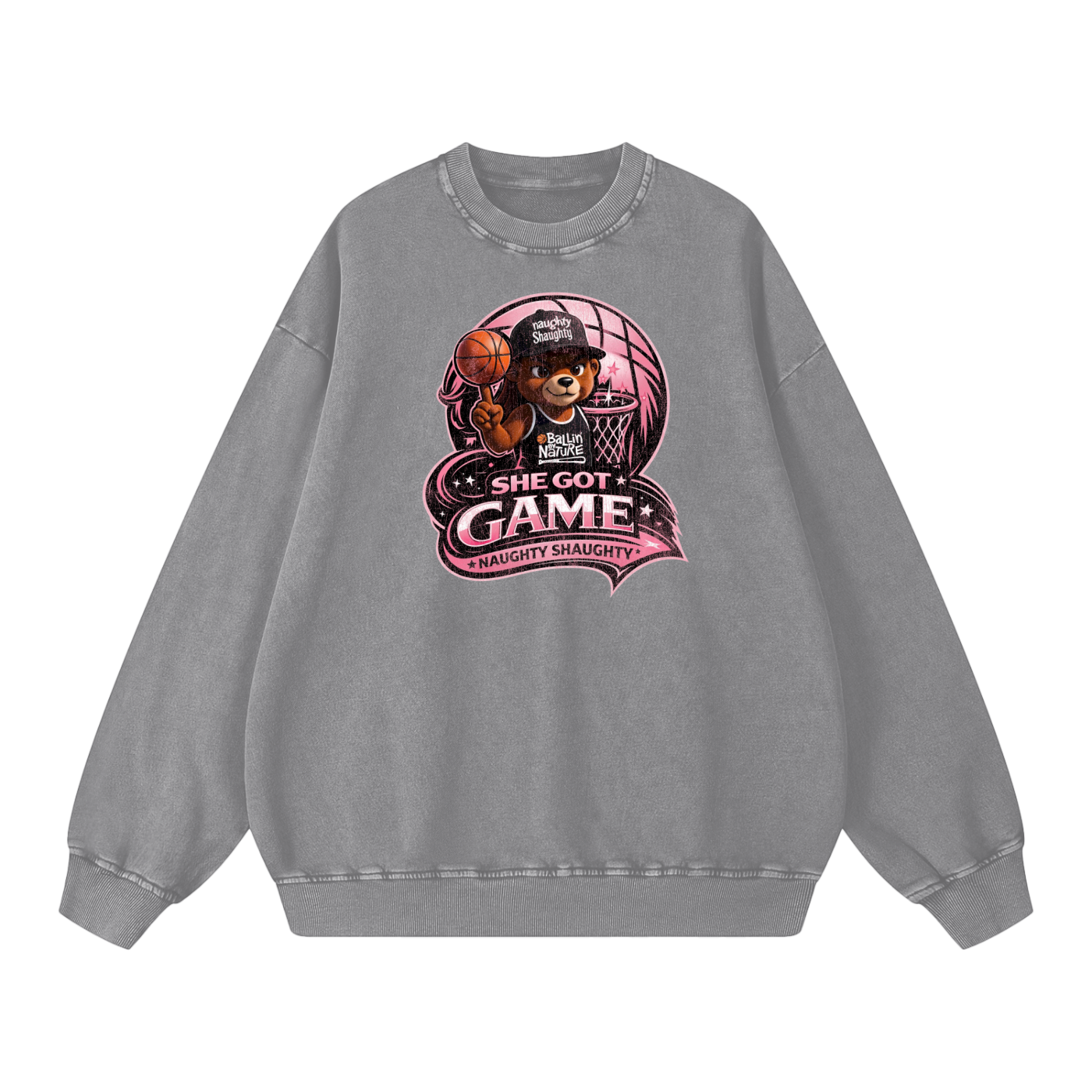 Naughty Shaughty Snow Washed Oversized Sweatshirt
