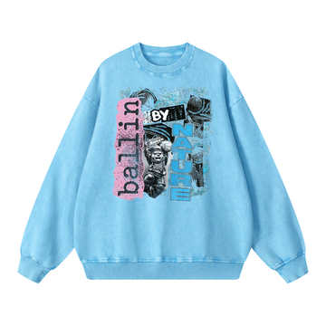 Vertical Edition Snow Washed Oversized Sweatshirt