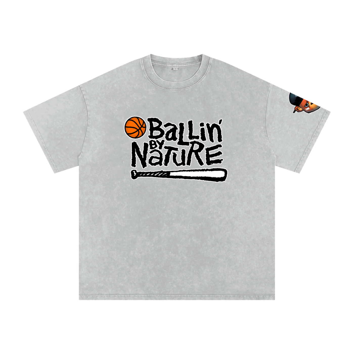OG Black Logo Snow Washed Oversized Cotton T-Shirt