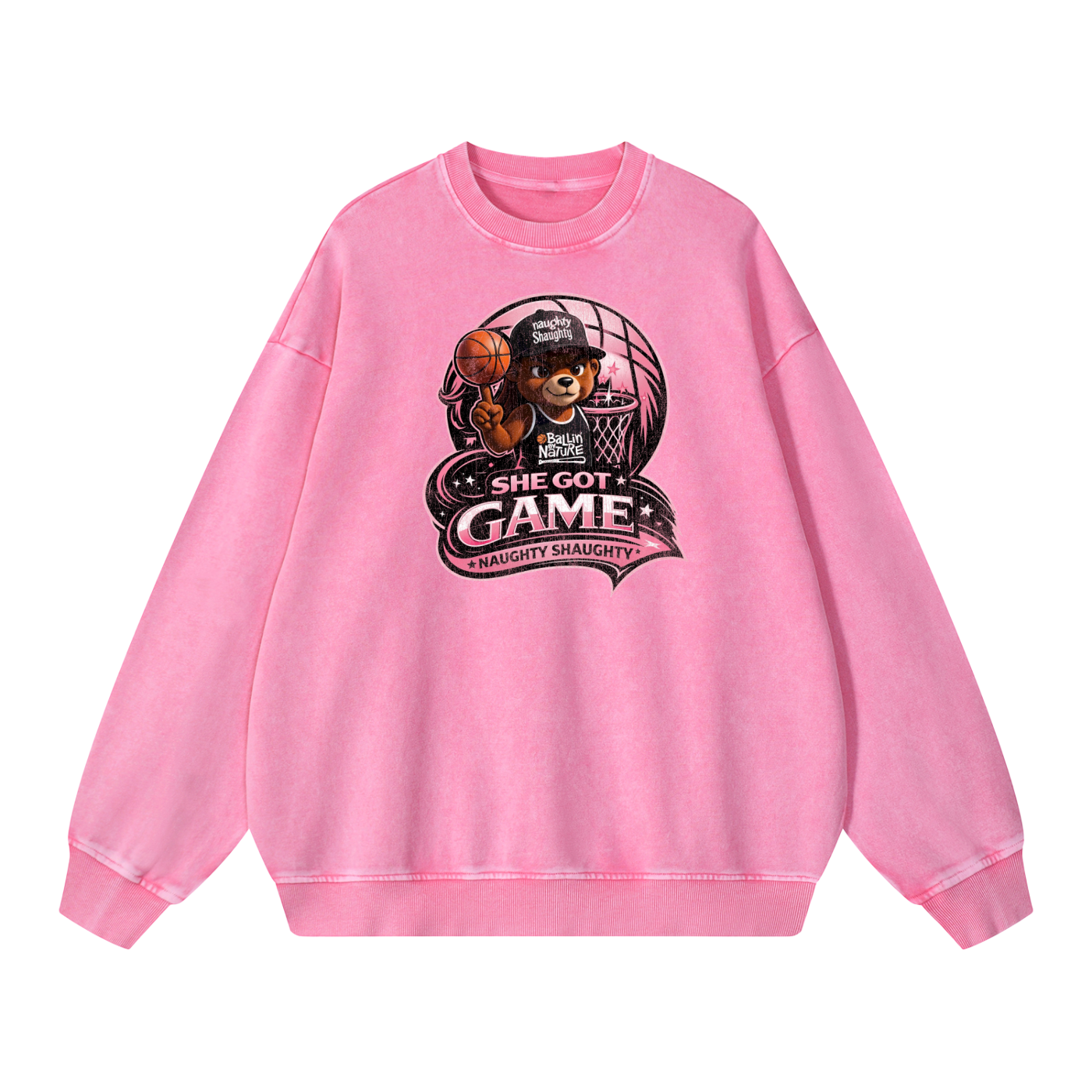 Naughty Shaughty Snow Washed Oversized Sweatshirt